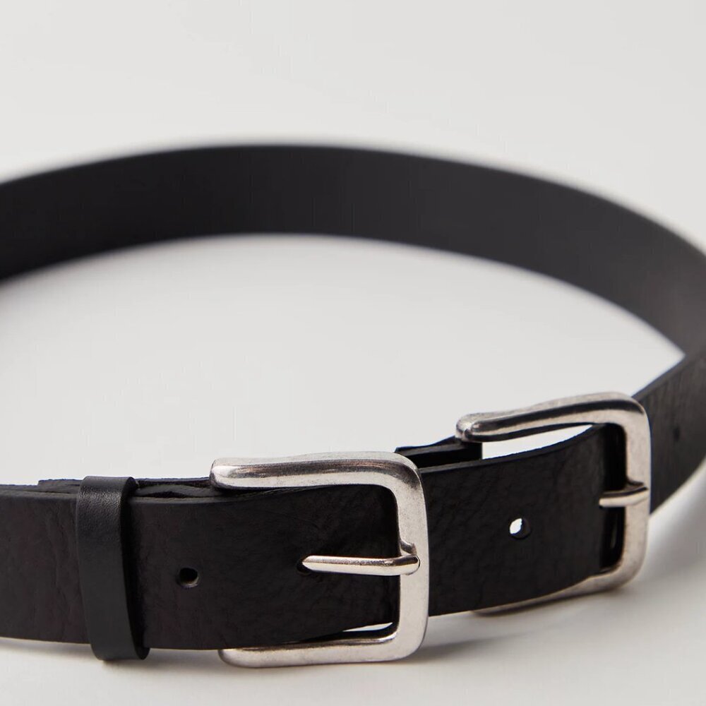 NWT Free People Sabo Double Buckle Belt in Black - Picture 4 of 6